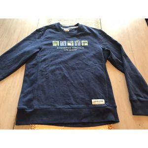 Life is Good Blue Diversified Portfolio Golf Club Pullover Sweatshirt Mens Sz M